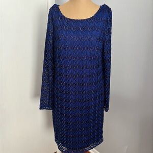 Jessica Howard Royal Blue Lace Shift Dress Midi length